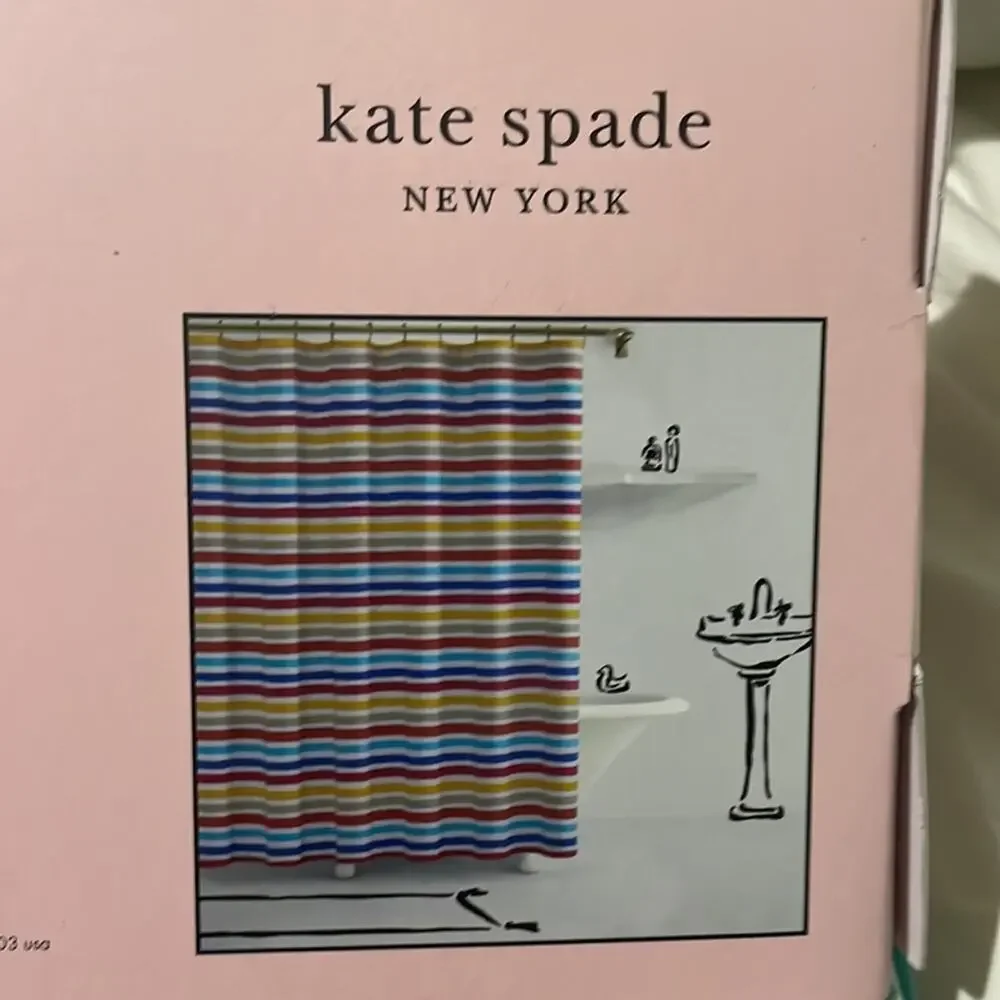 Kate Spade 72”x72” shower curtain painted stripe cotton polyester blend NWT
